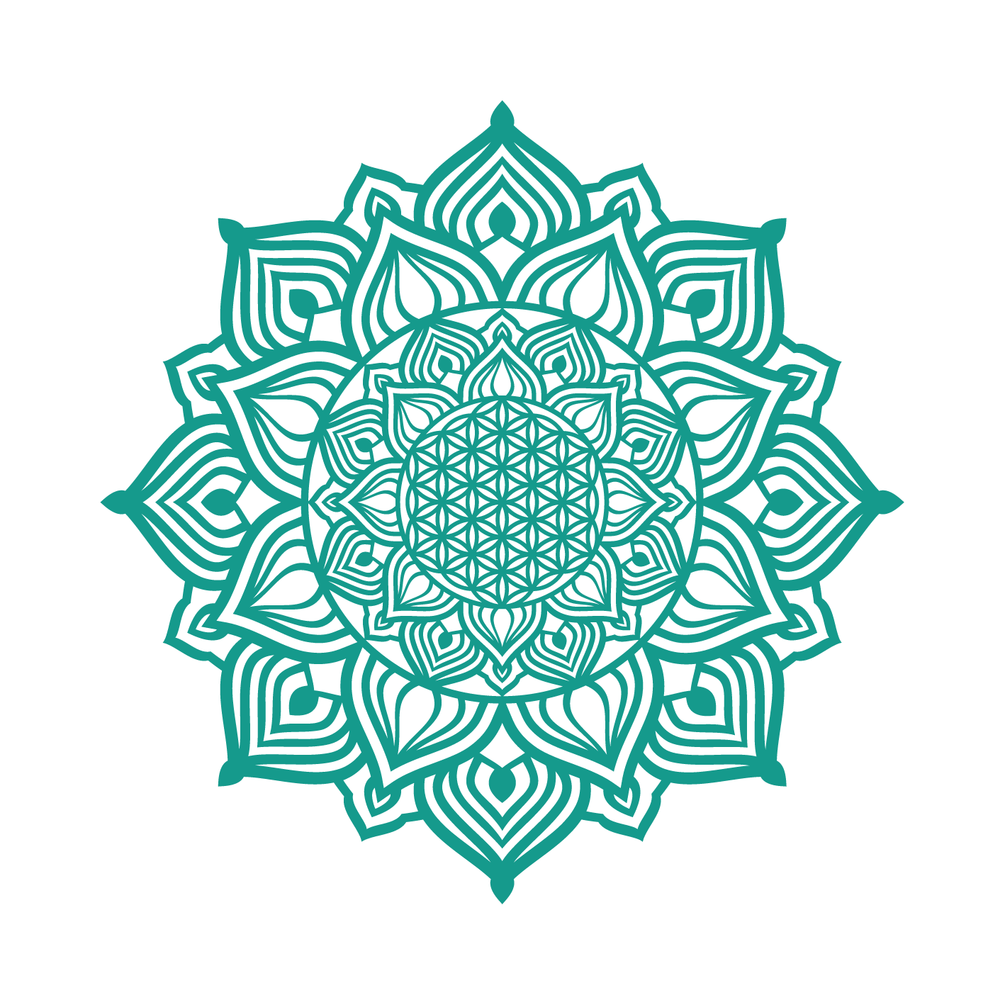 השמש העולה - מנדלה עגולה - צבע אחיד 