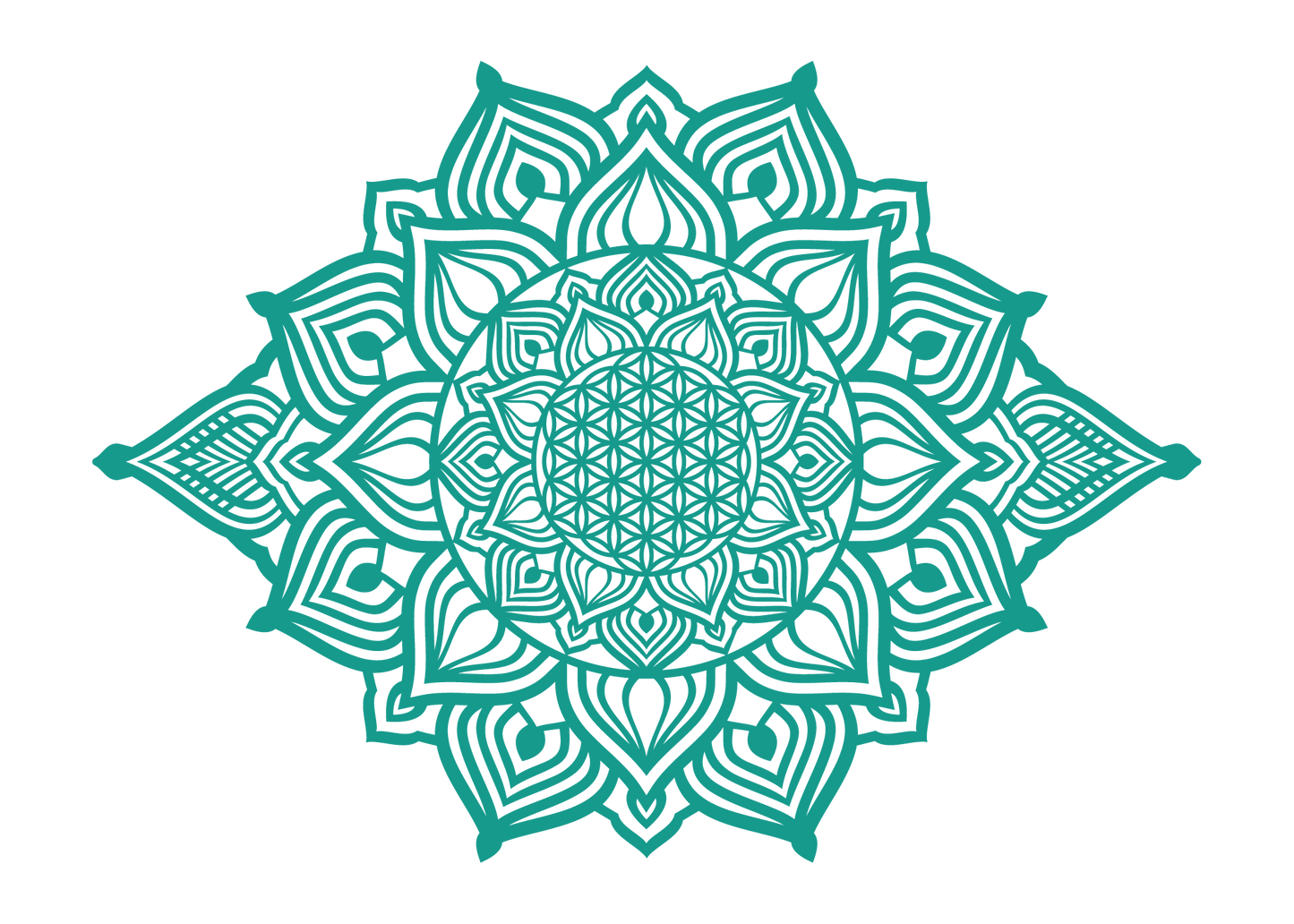 השמש העולה - מנדלה מאורכת - צבע אחיד 