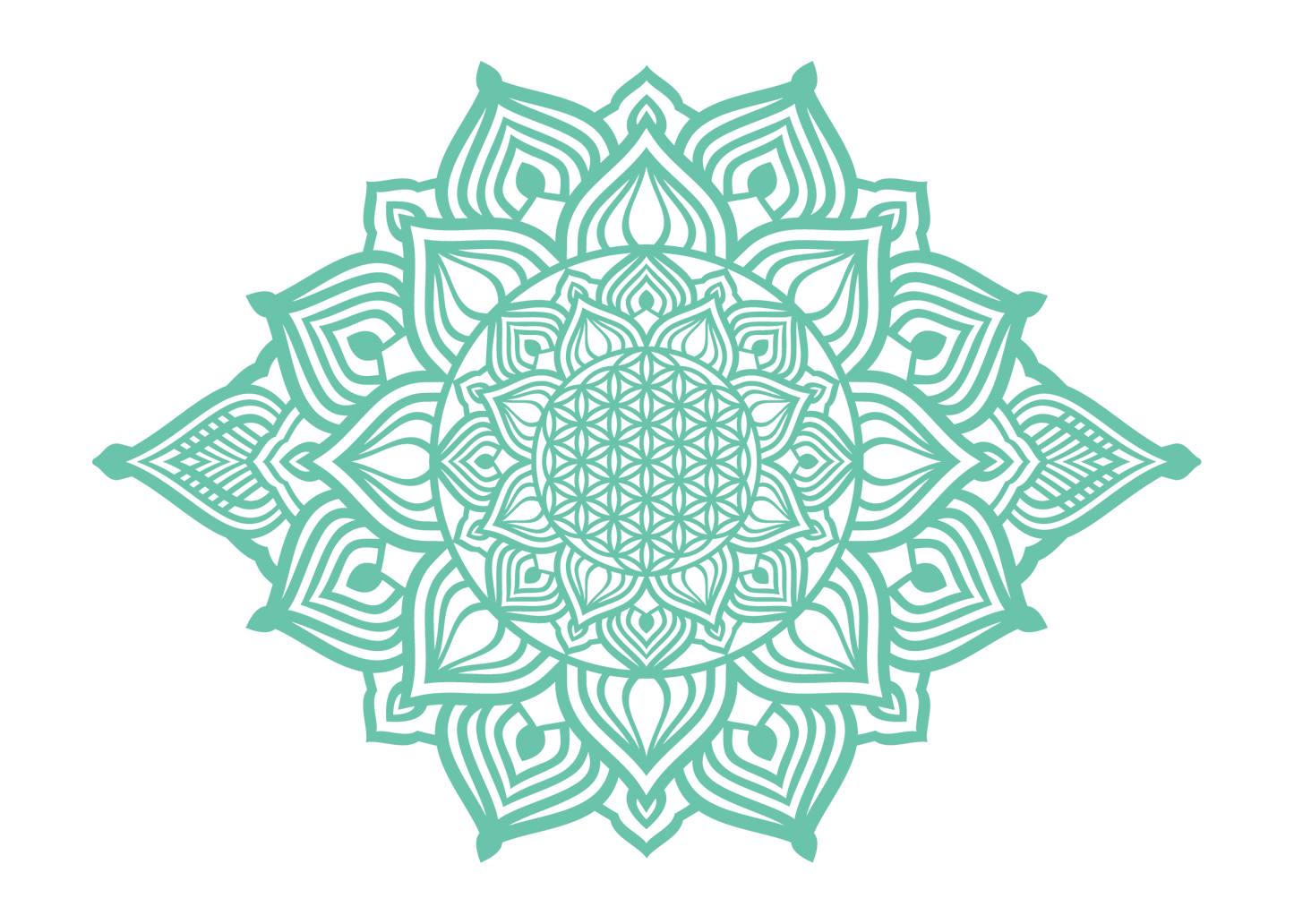 השמש העולה - מנדלה מאורכת - צבע אחיד 