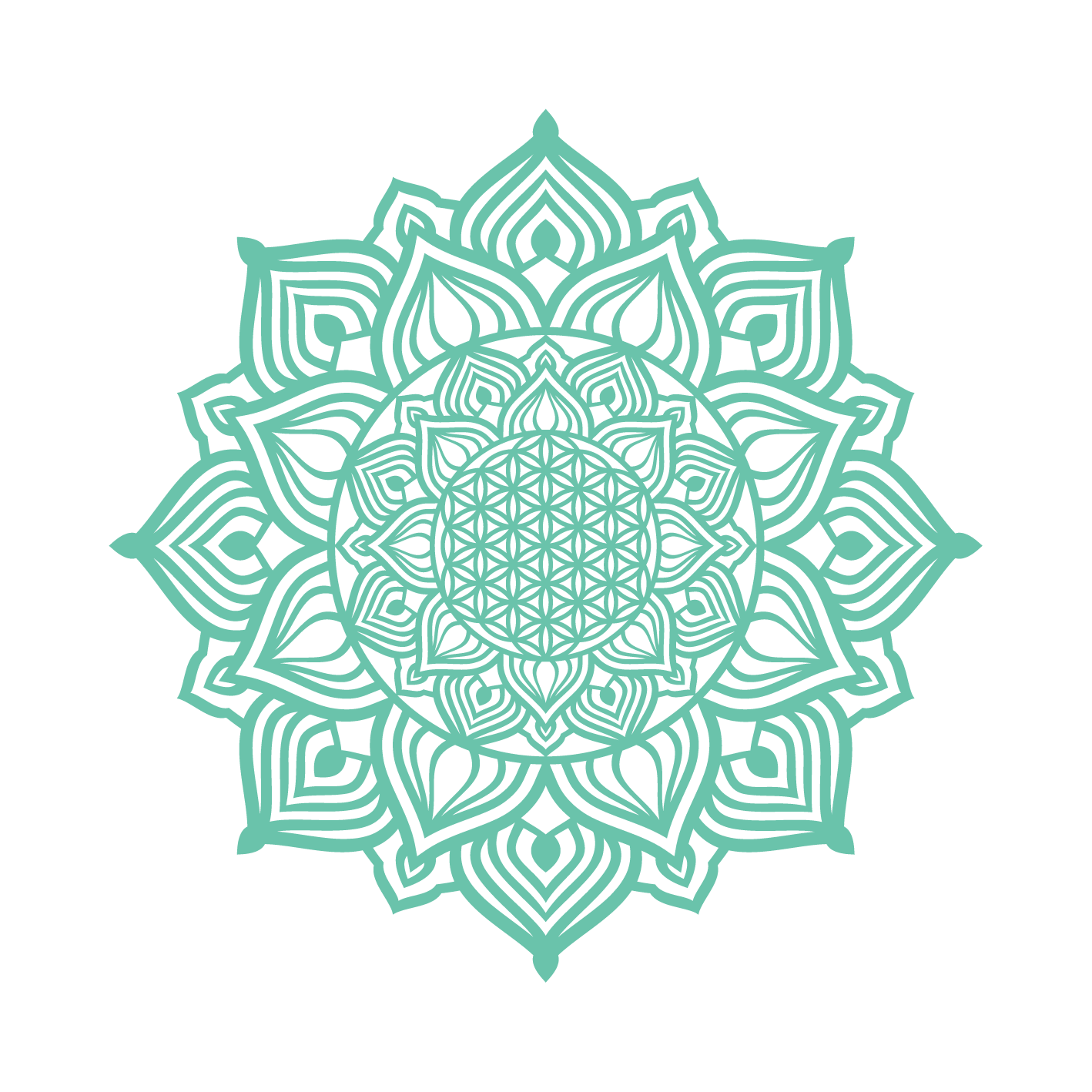 השמש העולה - מנדלה עגולה - צבע אחיד 