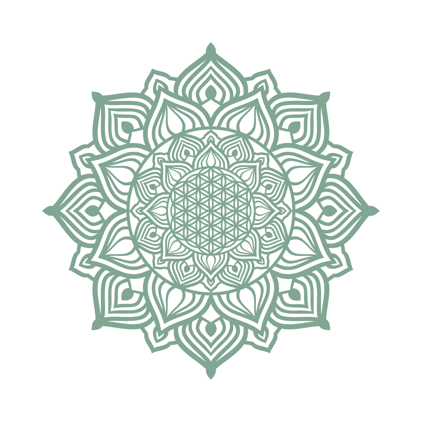 השמש העולה - מנדלה עגולה - צבע אחיד 