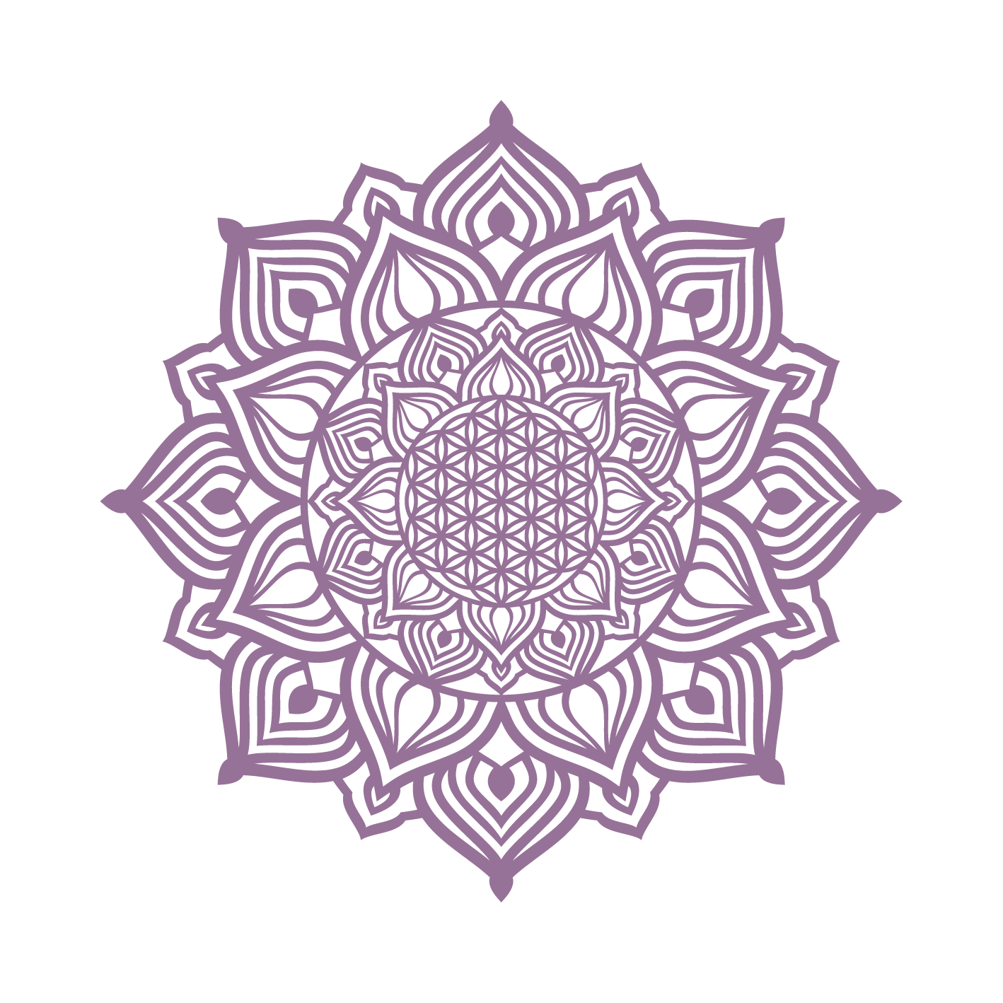 השמש העולה - מנדלה עגולה - צבע אחיד 